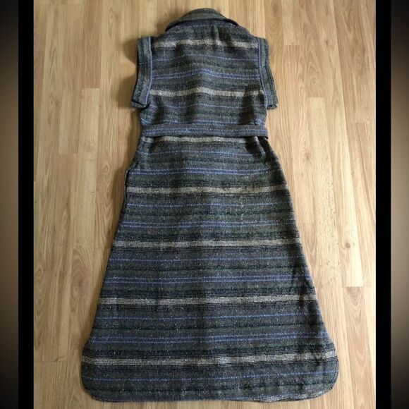 VTG Jimmy Hourihan Dublin Donegal Striped Tweed Wool Dress Ireland Womens MED - Picture 11 of 11